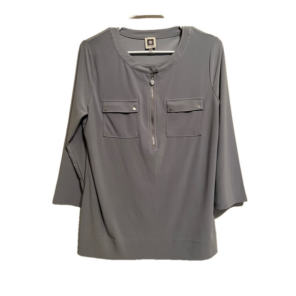 ANN KLEIN~BLOUSE~GRAY~M - Picture 1 of 7